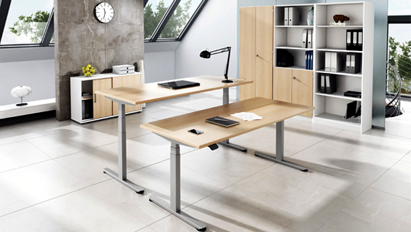 Büromöbel-Serie Steh-Sitz-Tische 'Hit-Smart Control'