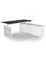Steh-Sitz-Tisch 'B-Move' - 180 x 80 cm mit Sideboard