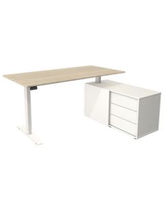 Steh-Sitz-Tisch 'B-Clever' - 160 x 80 cm mit kleinem Sideboard