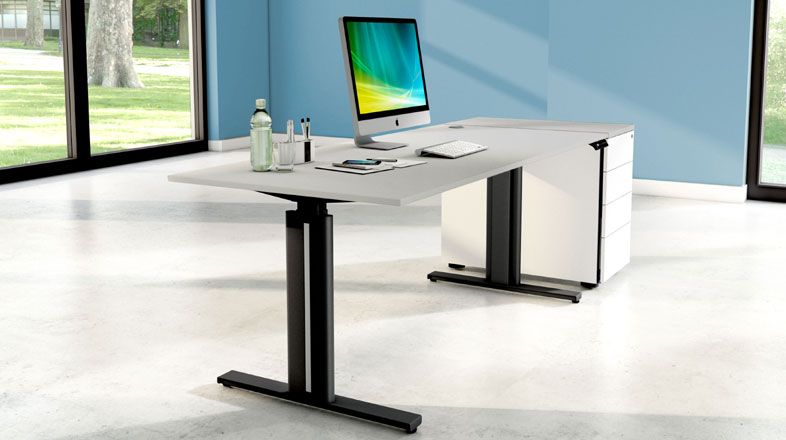 Elektrisch Höhenverstellbarer Schreibtisch Ergonomischer Steh-Sitz Tisch 