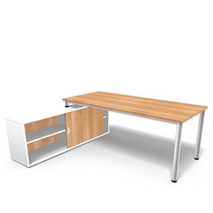 4-Fuß Schreibtisch mit Sideboard 'Hit-Hambo' - 180 x 80 cm